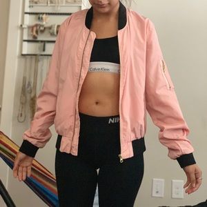 Pink bomber jacket